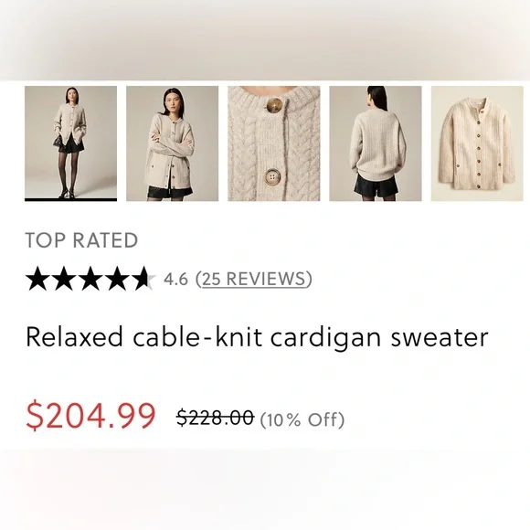 JCrew oversized wool-blend cardigan. New with tags. Size XS. Green. - Picture 5 of 5